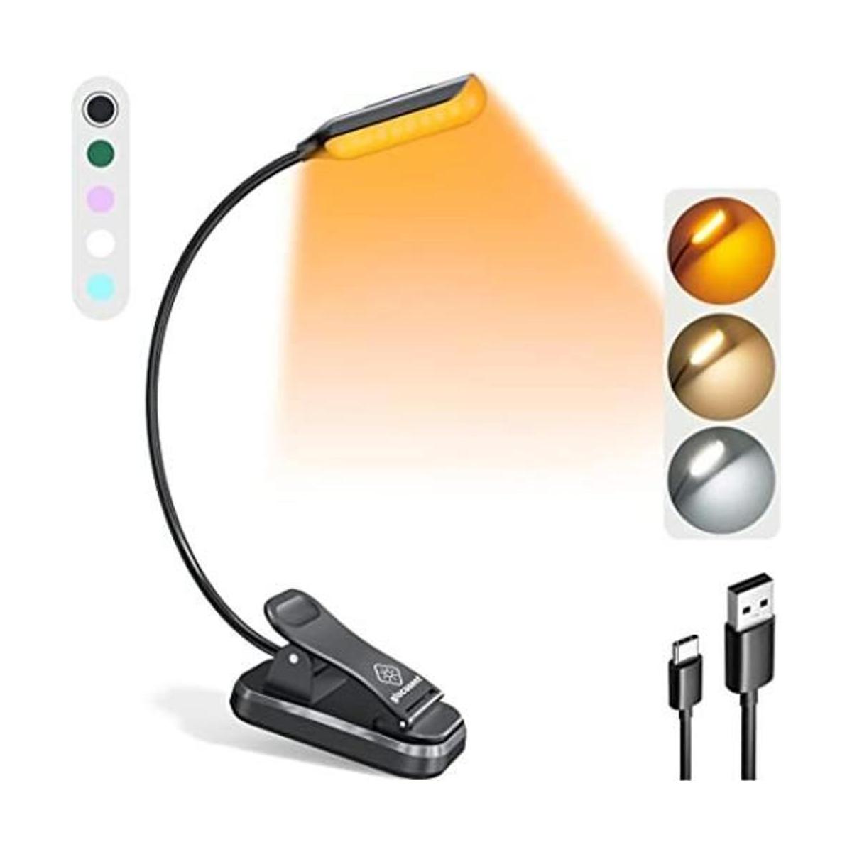 Glocusent Luz de libro ligera de 10 LED para leer en la