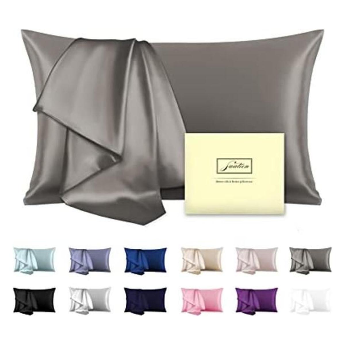 Funda de almohada de seda de morera natural para cabello y