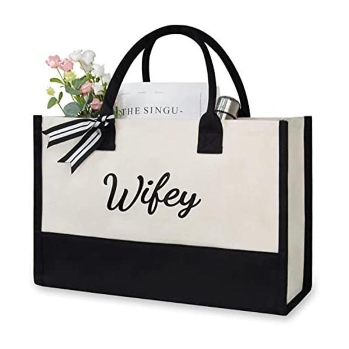 TOPDesign Bolsa de lona para esposa regalos de novia para
