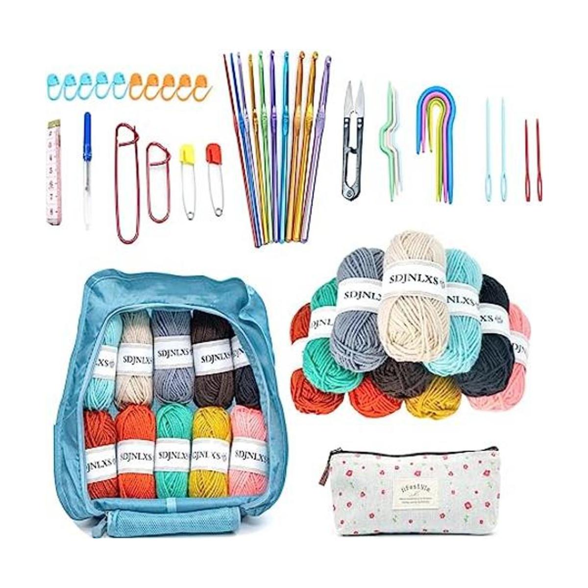 SDJNLXS Kit de ganchillo de 50 piezas para principiantes