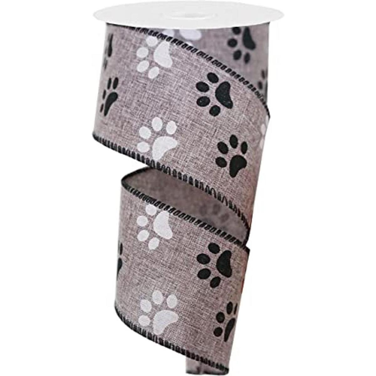 Cinta con alambre con estampado de huellas de 2.5 pulgadas