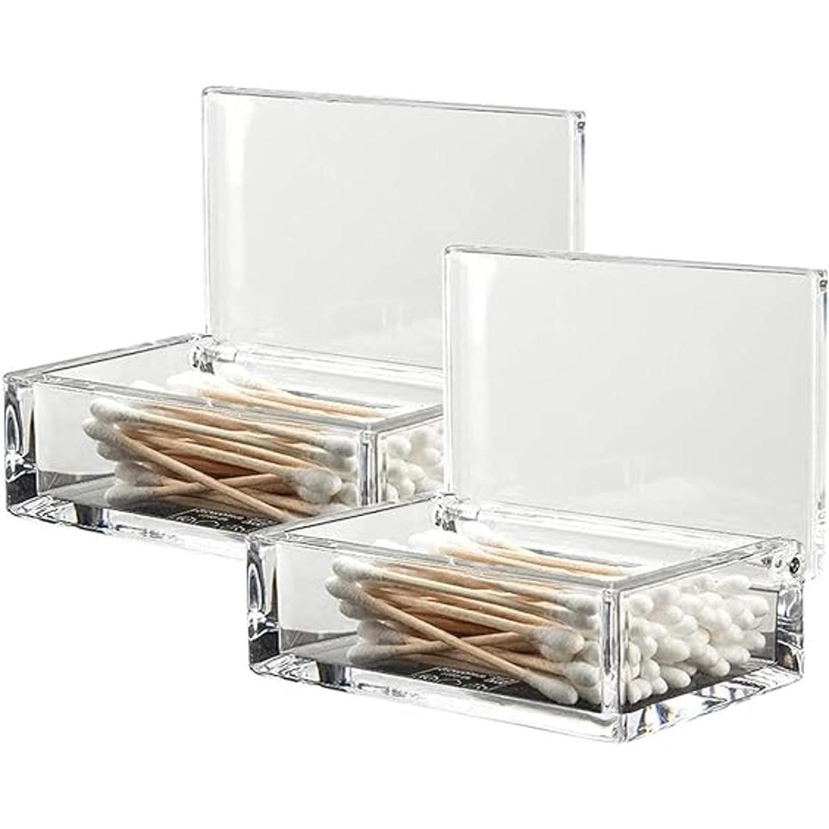 Sizikato Juego de 2 dispensadores de hisopo de algodón