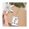 UNIQOOO Paquete de 20 adornos de Navidad acrílicos blancos_2
