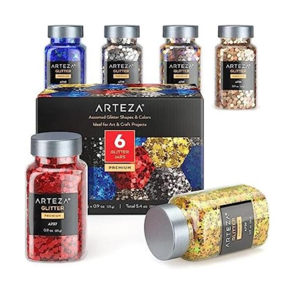 Arteza Juego de 6 formas de purpurina purpurina para_1