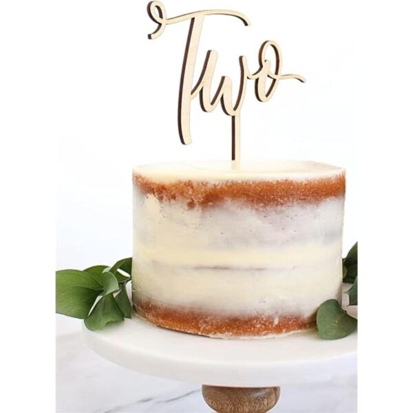 Decoración de madera para dos tartas 2 cumpleaños para_2