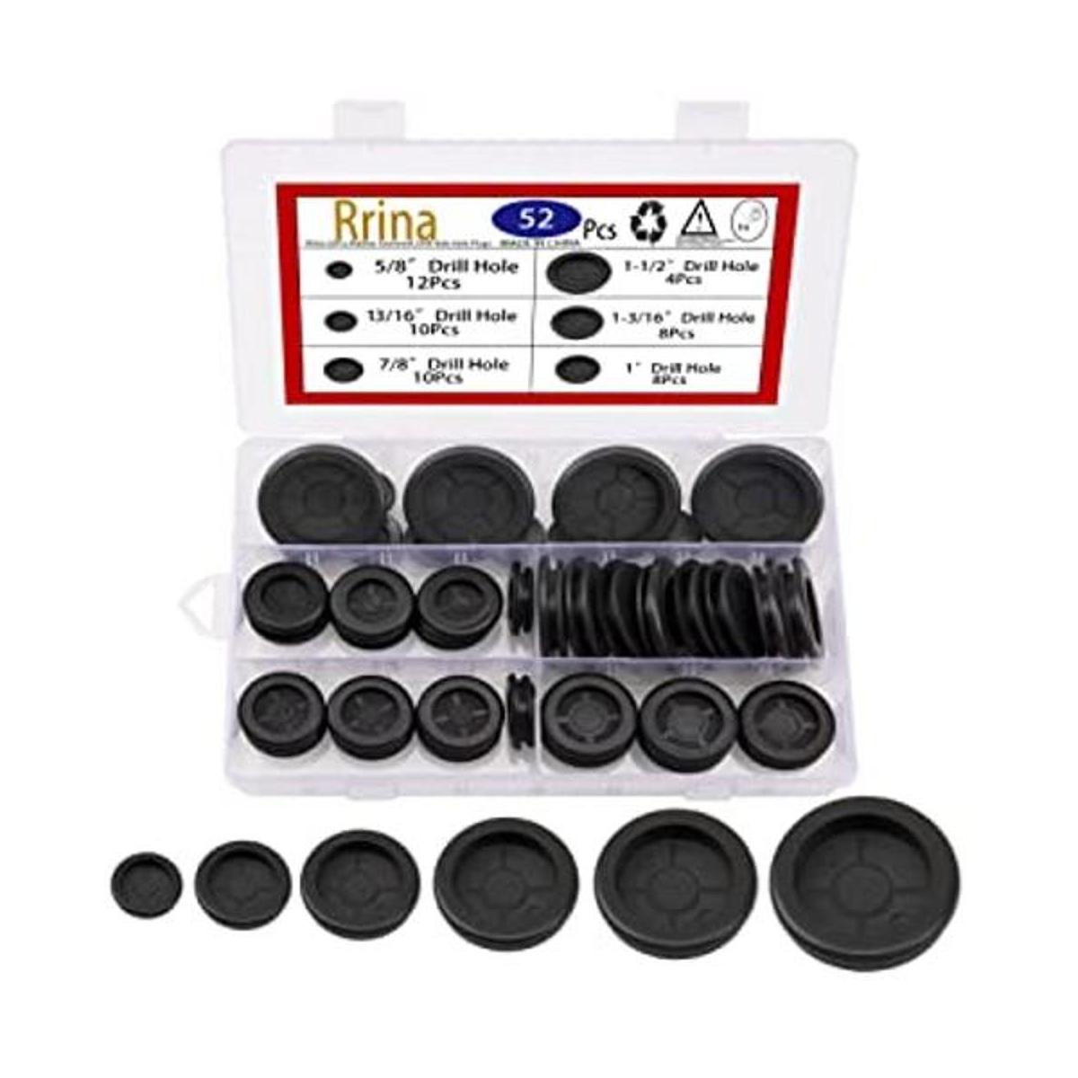 Rrina Kit de 52 ojales de goma para taladro protección de
