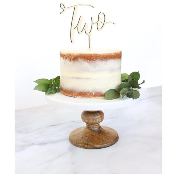 Decoración de madera para dos tartas 2 cumpleaños para_3
