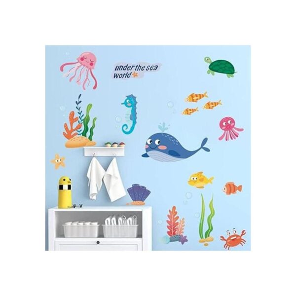 Runtoo Calcomanías de pared bajo el mar con medusas de_2
