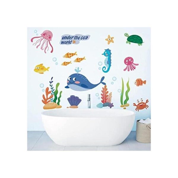 Runtoo Calcomanías de pared bajo el mar con medusas de_1