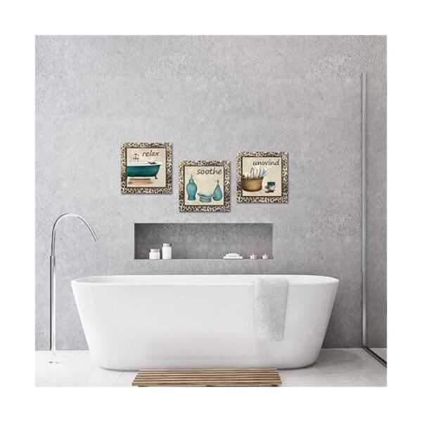 DuoBaorom 3 piezas de lienzo de baño con estampado de_4
