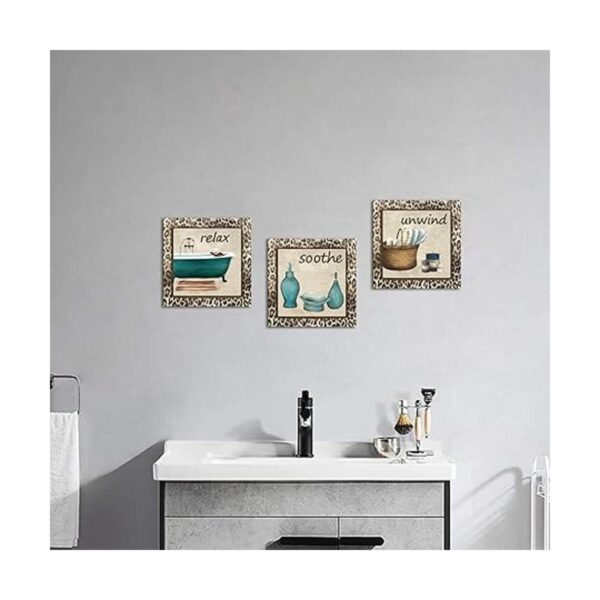 DuoBaorom 3 piezas de lienzo de baño con estampado de_2