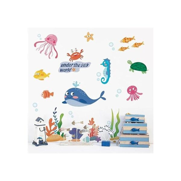 Runtoo Calcomanías de pared bajo el mar con medusas de_3