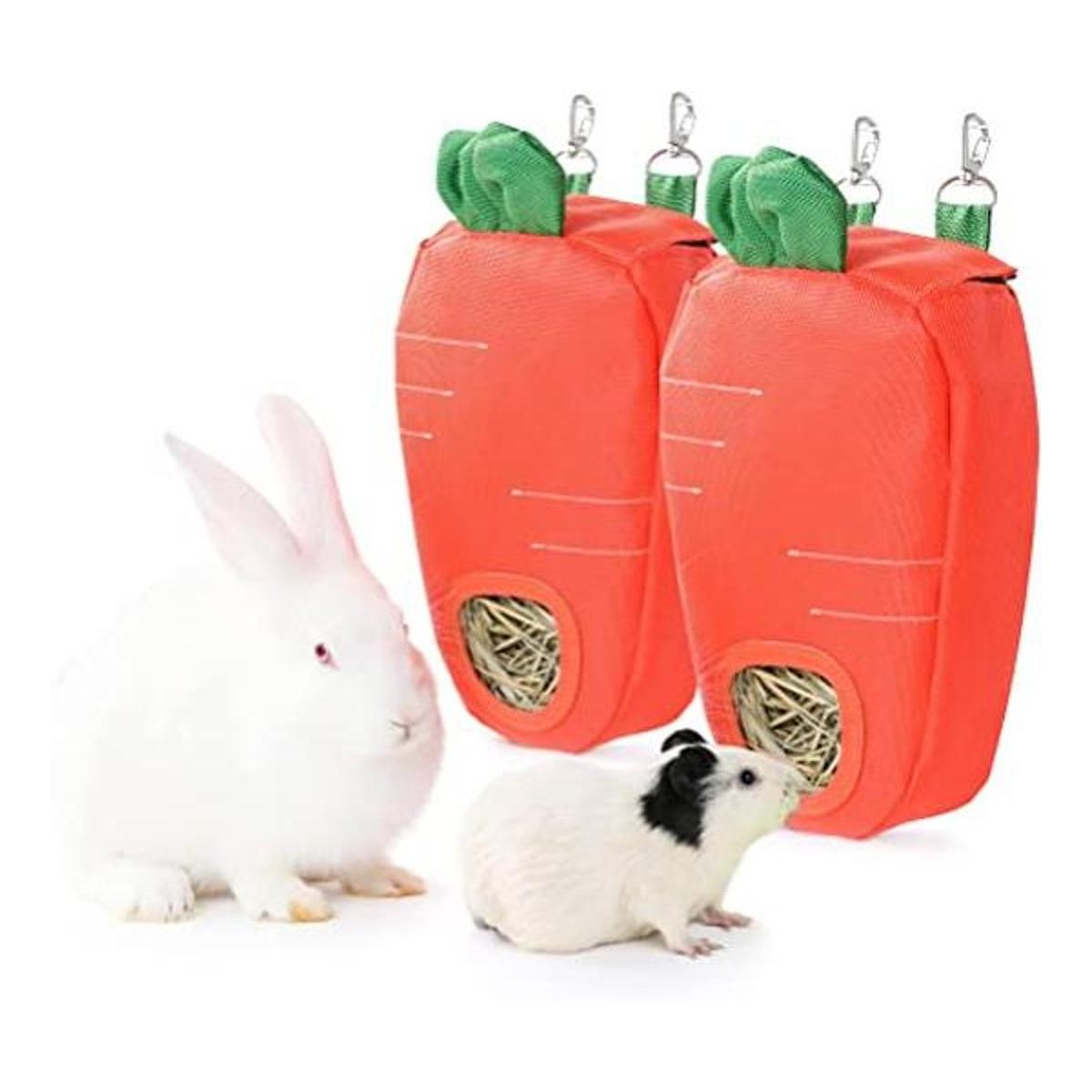 JanYoo Bolsa de alimentación de heno de conejo para jaula