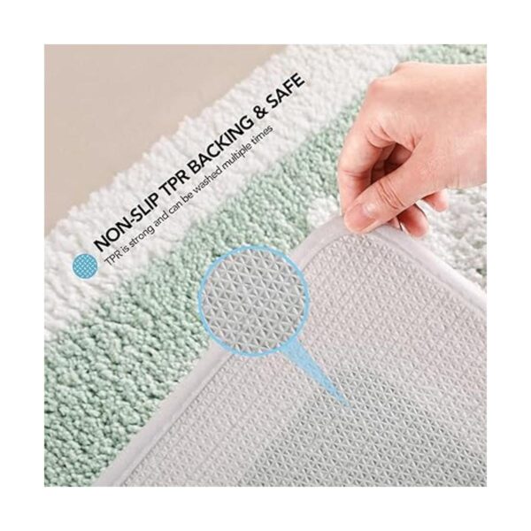 Alfombra de baño verde de microfibra ultra suave 20 x 32