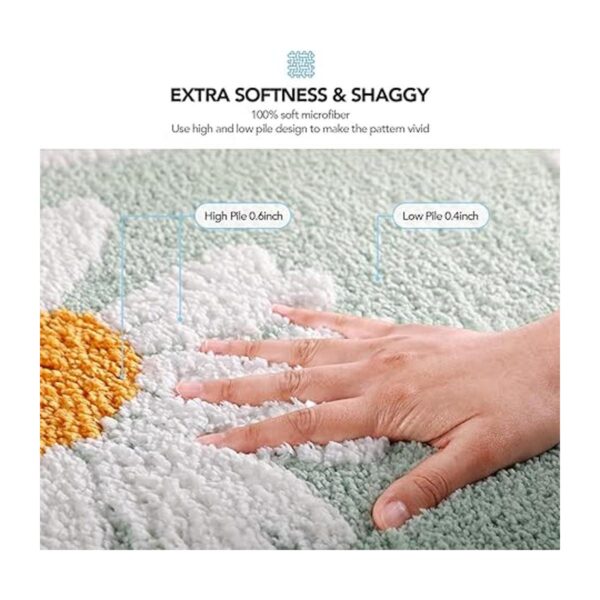 Alfombra de baño verde de microfibra ultra suave 20 x 32