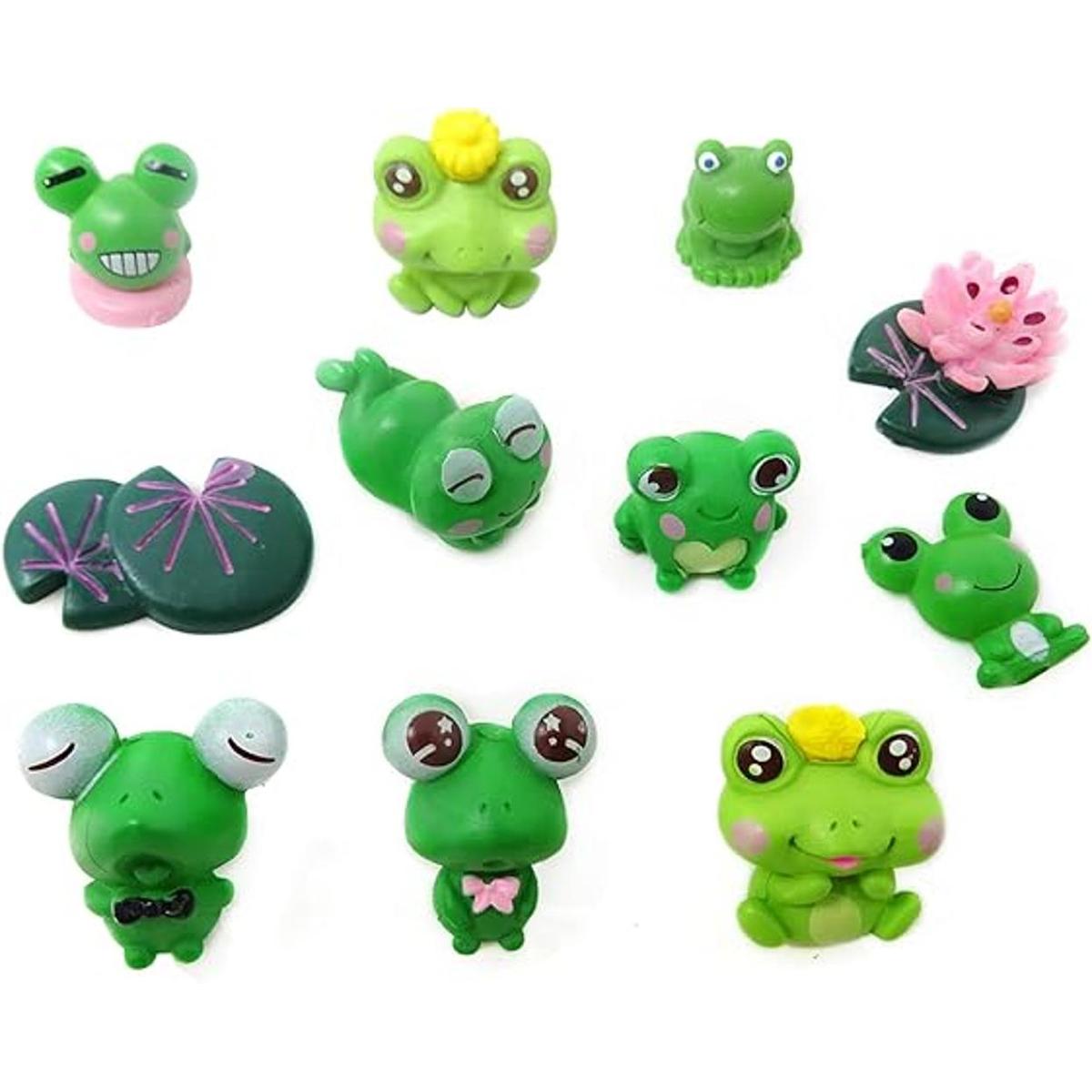 Honbay 11 figuras en miniatura de rana de resina lindo