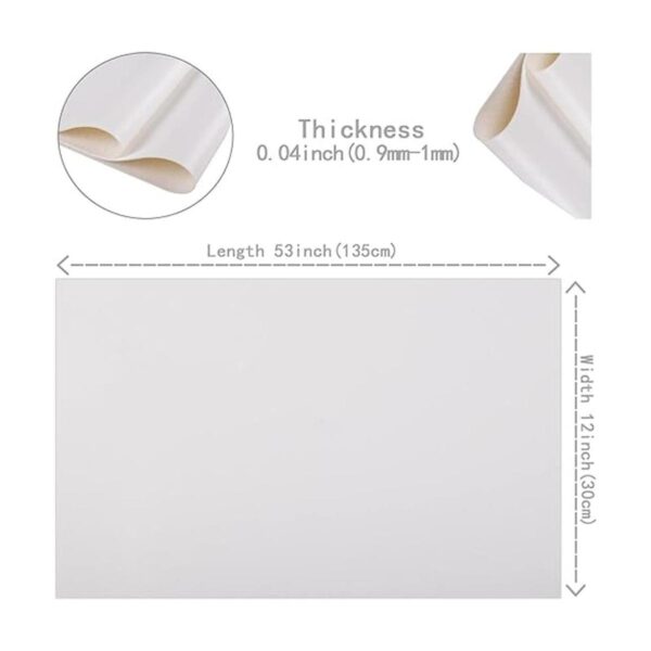 HGUAN Piel sintética blanca de color liso liso de 12 x 53_4