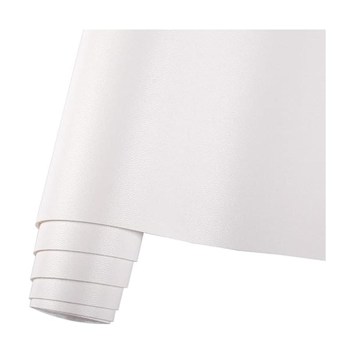 HGUAN Piel sintética blanca de color liso liso de 12 x 53