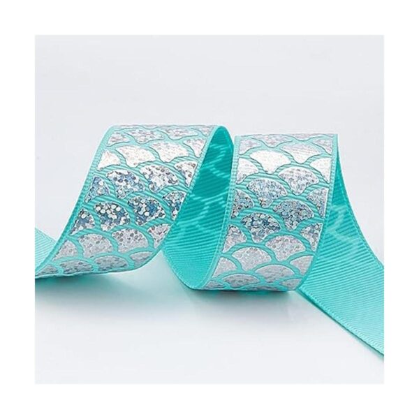 FINGERINSPIRE Cinta de sirena de 10 yardas color azul