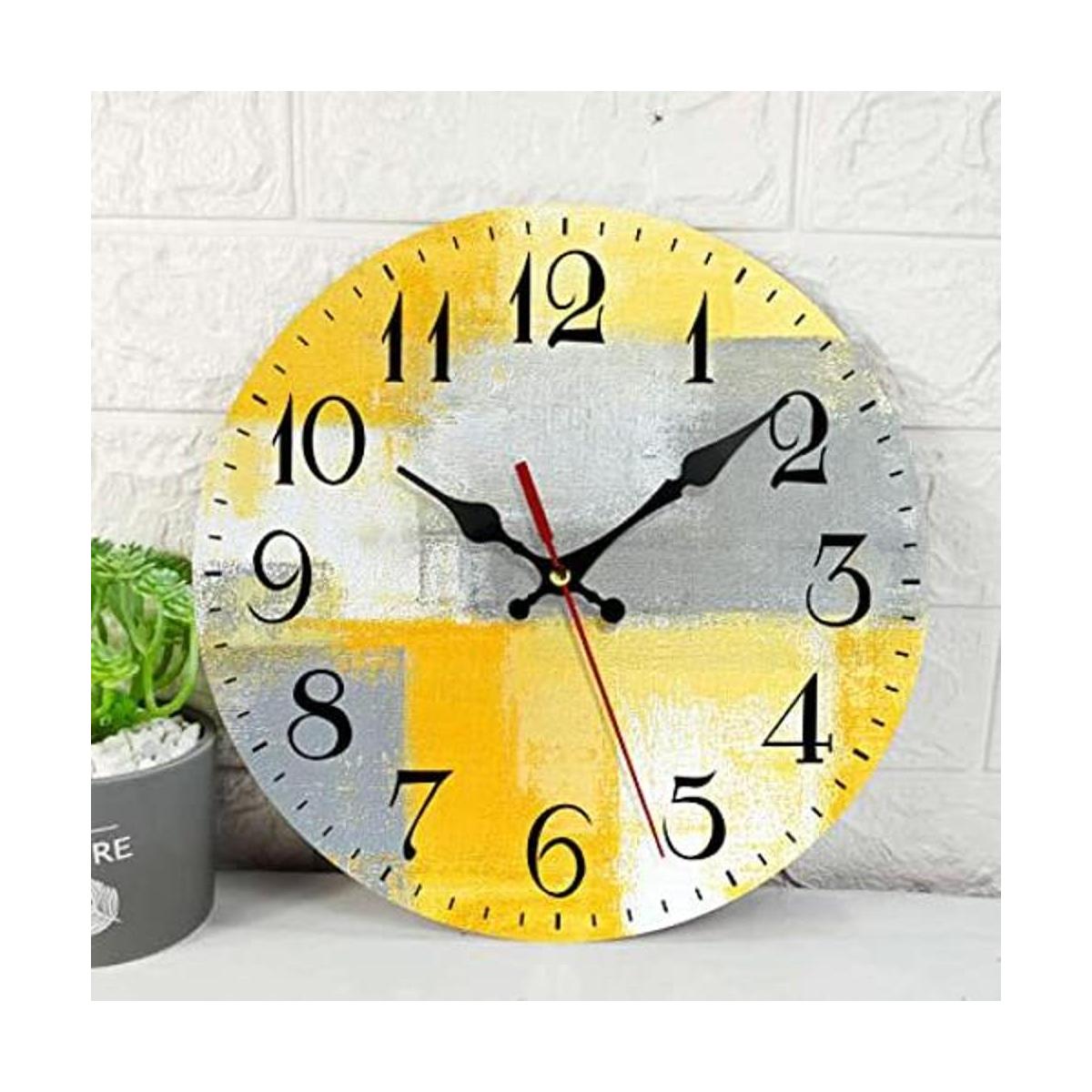 Reloj de pared de madera silencioso sin tictac pintura