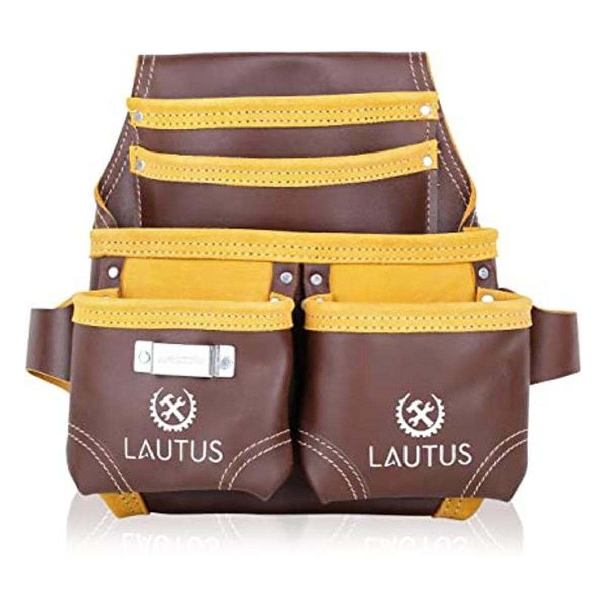 LAUTUS Bolsa para herramientas de cuero curtido al óleo
