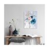 Arte decorativo de pared de baño con flores y azules_2