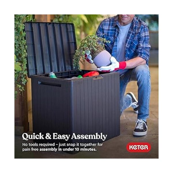 Keter City Caja de cubierta de resina de 30 galones para