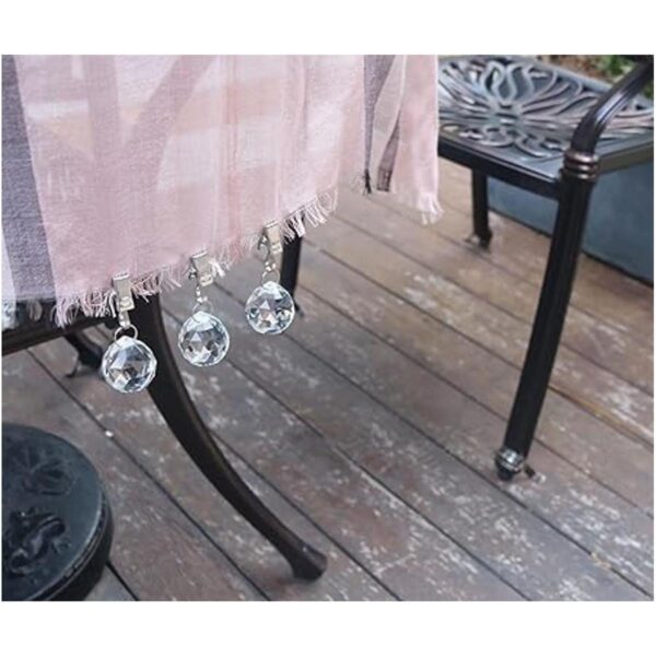 Pesos de mantel de cristal con clips de acero inoxidable_2