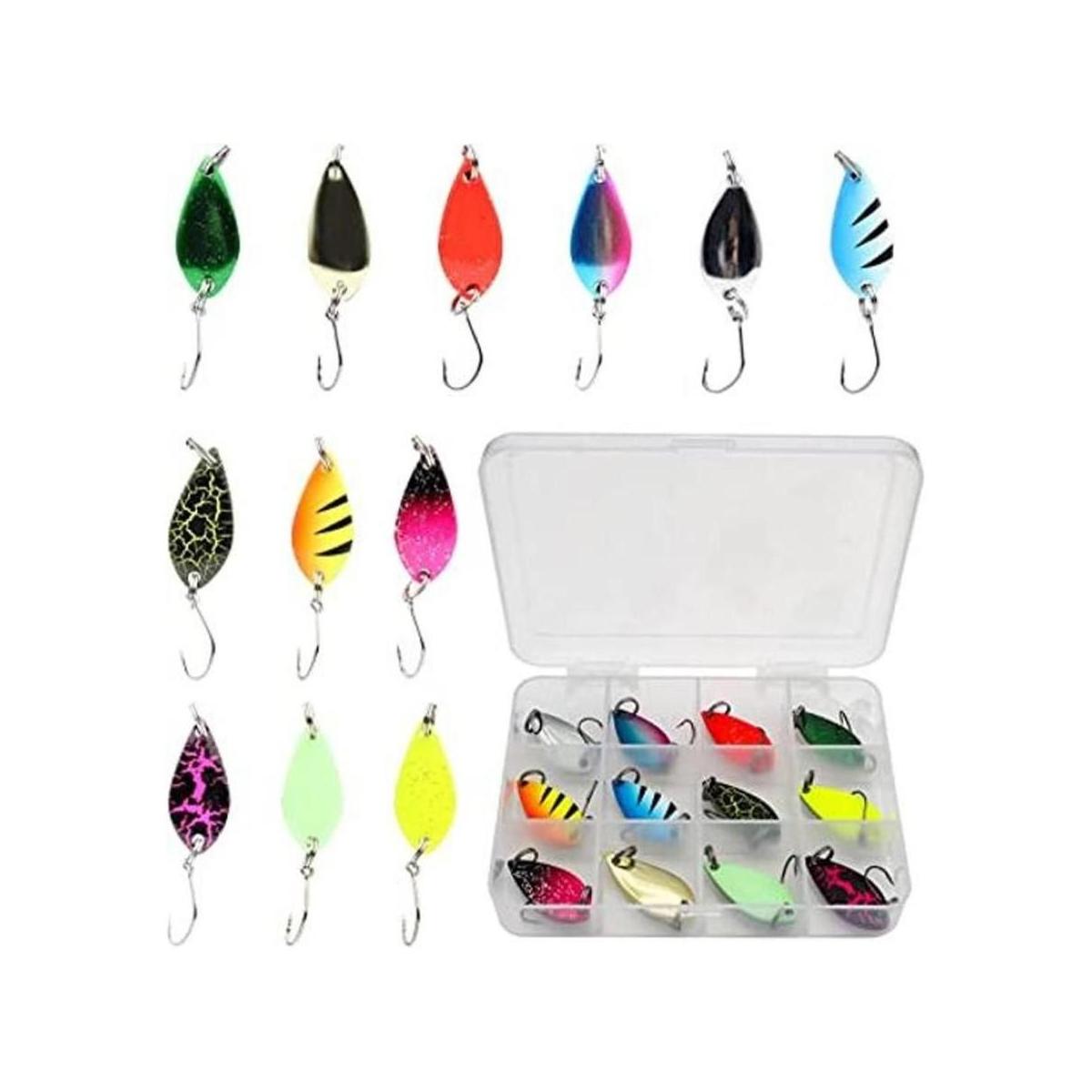 FREGITO Fishing Spoon Lure Set Metal Lures Fishing Spinner