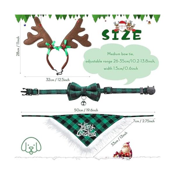 6 unidades de Navidad perro bandana pajarita con diadema
