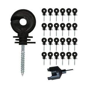 25 piezas de aislador eléctrico negro mejorado para cerca_1
