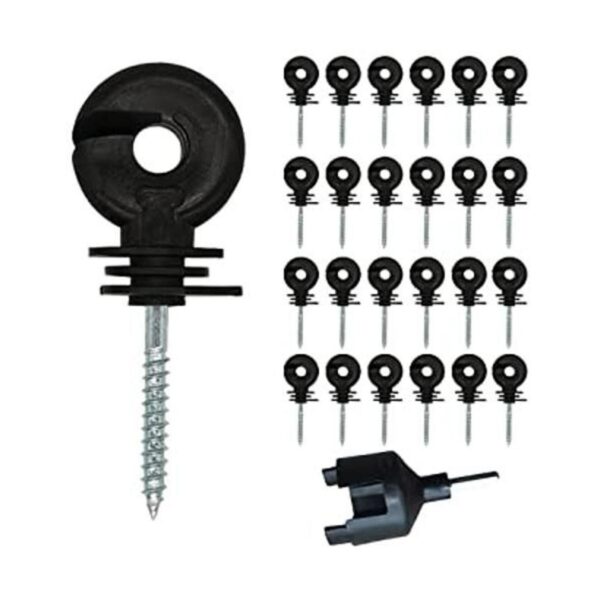 25 piezas de aislador eléctrico negro mejorado para cerca_1