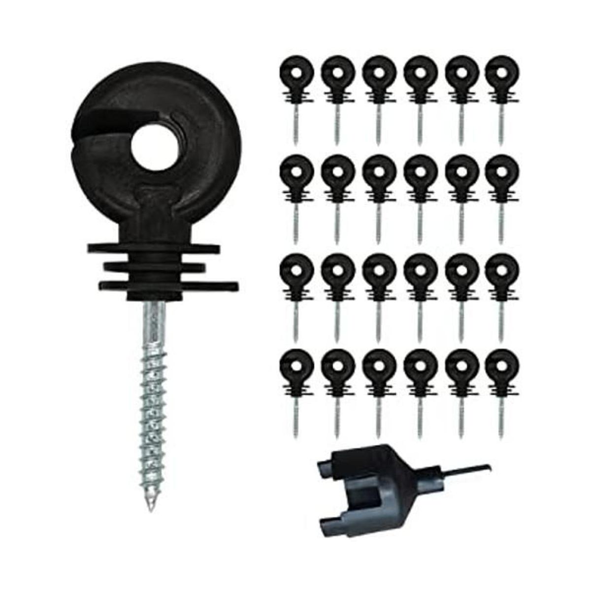 25 piezas de aislador eléctrico negro mejorado para cerca