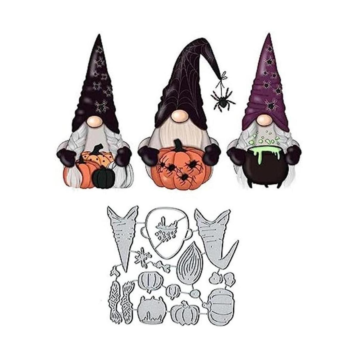 3 piezas de troqueles de metal de calabaza de Halloween