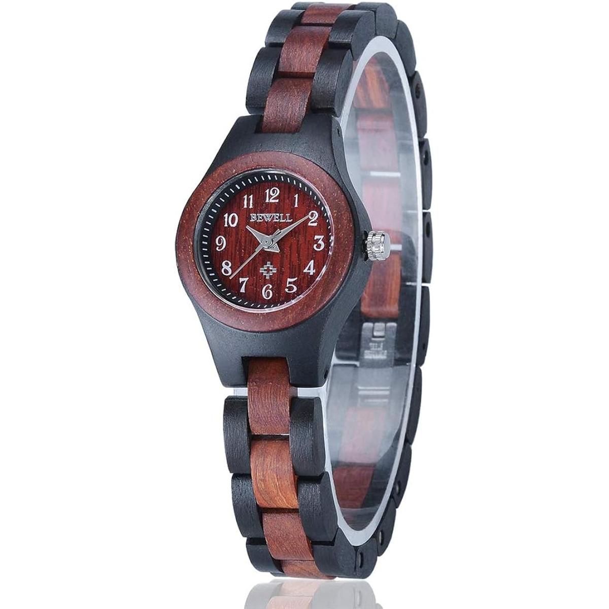 BEWELL W123A Reloj de pulsera de arce natural hecho a