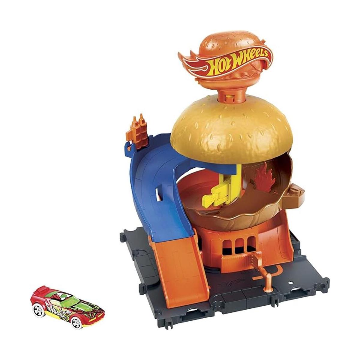 Hot Wheels City Burger DriveThru Playset con 1 vehículo de