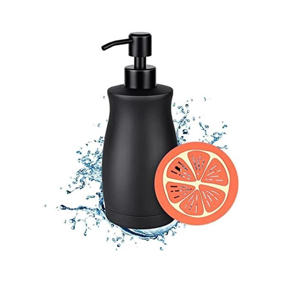 LALA DOLCE Dispensador de jabón negro mate para encimera