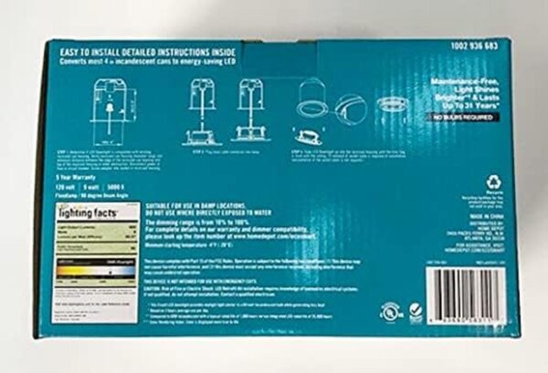 4 pulgadas blanco integrado LED empotrable Trim luz de_3