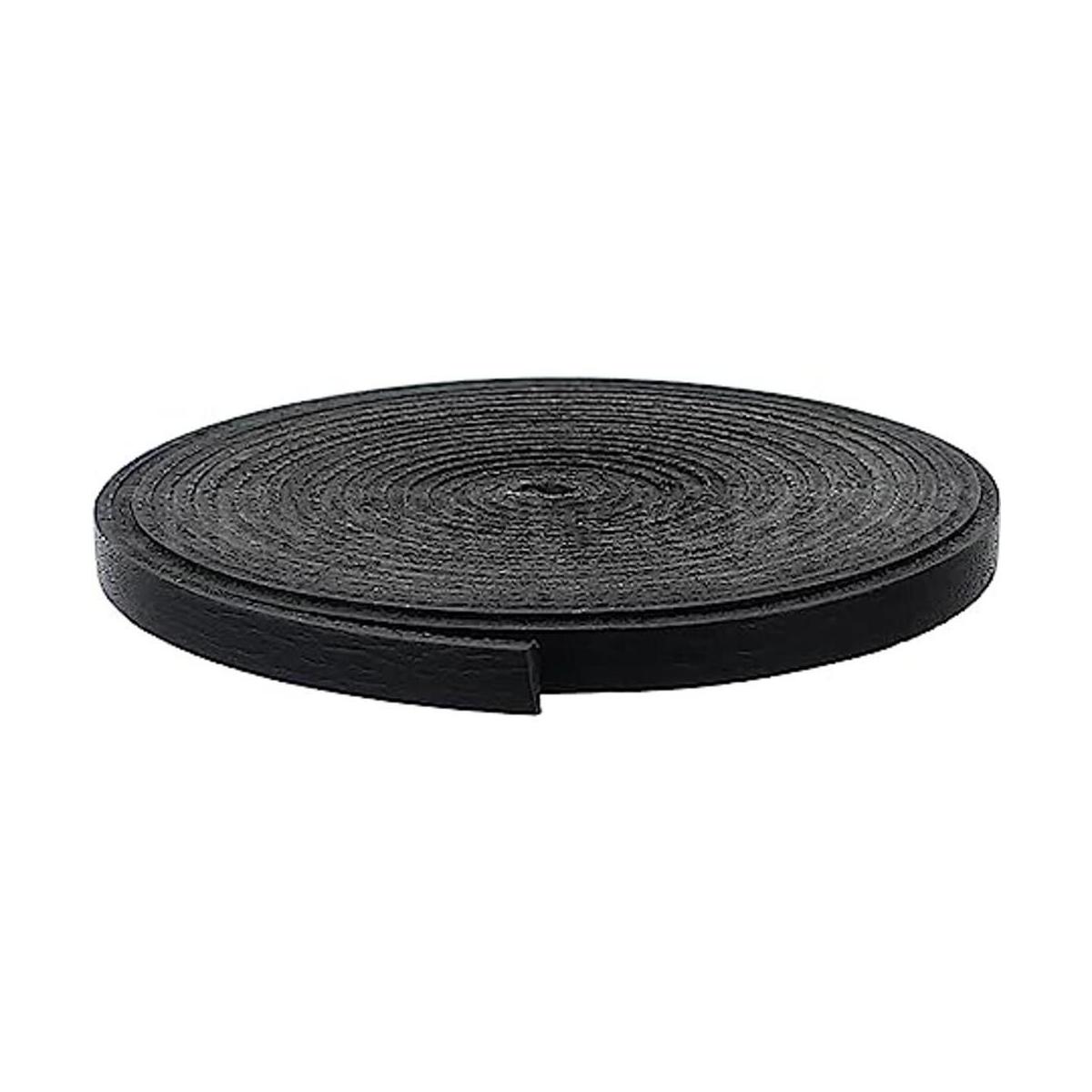 CleverDelights Cordón plano de cuero negro de 14