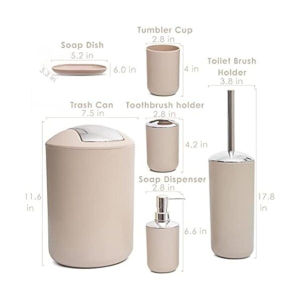 Moss Stone Juego de 6 accesorios de baño juegos de
