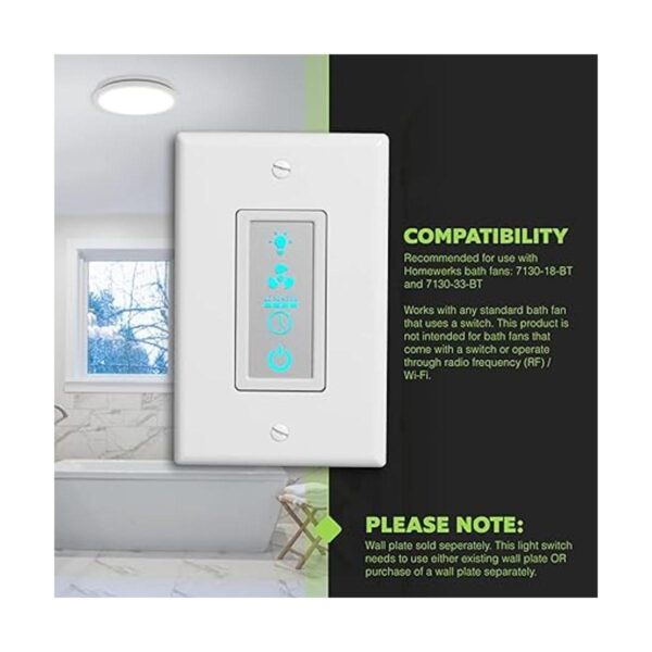 Homewerks 715012 LCD baño temporizador interruptor para