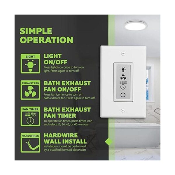 Homewerks 715012 LCD baño temporizador interruptor para