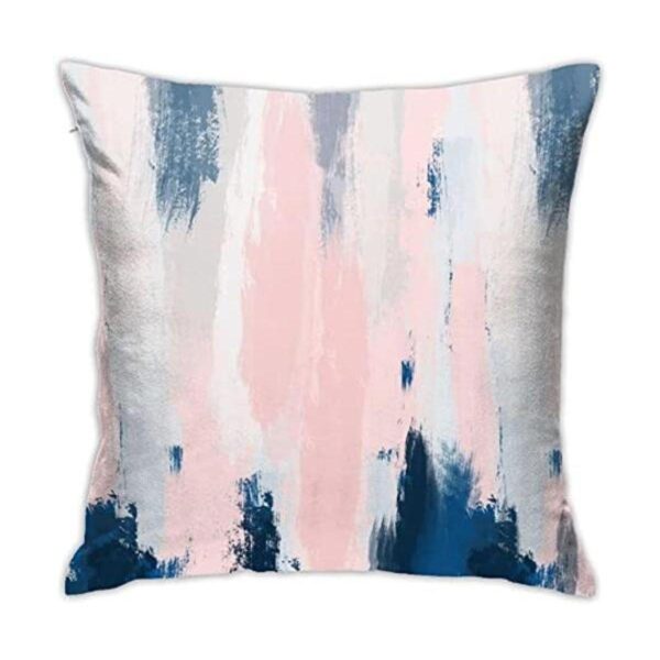 Nebra Fundas de almohada abstractas color rubor y azul