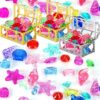 Sumind 60 piezas de joyas de pirata con 3 cofres de