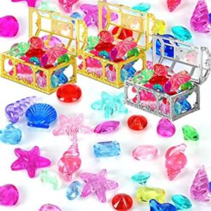 Sumind 60 piezas de joyas de pirata con 3 cofres de