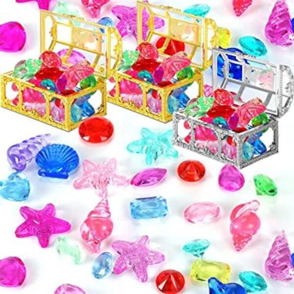 Sumind 60 piezas de joyas de pirata con 3 cofres de