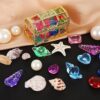 Sumind 60 piezas de joyas de pirata con 3 cofres de