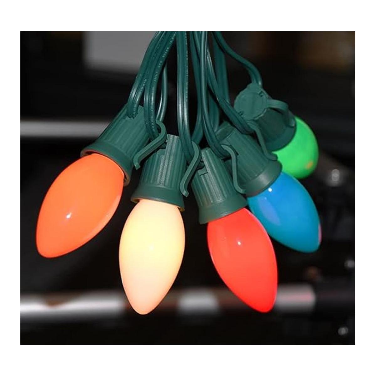 Doratale Luces de Navidad C9 de 25 pies multicolor para