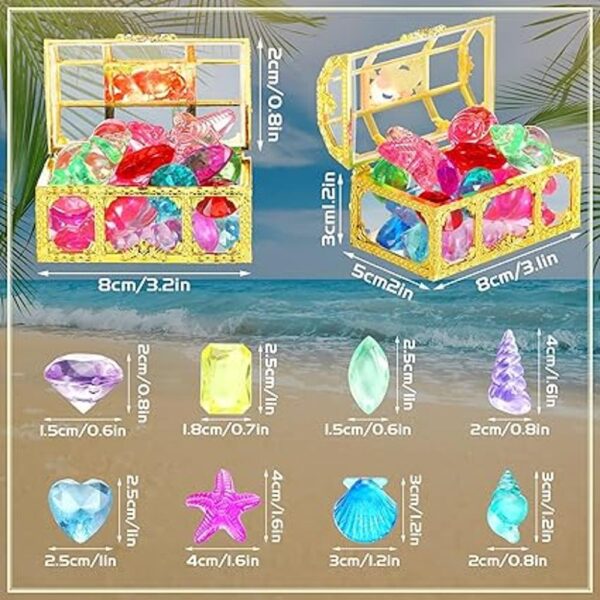Sumind 60 piezas de joyas de pirata con 3 cofres de