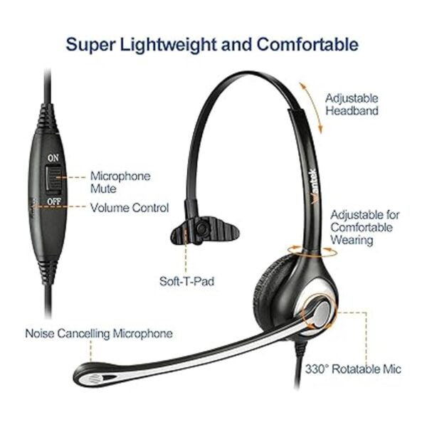 Auriculares de teléfono RJ9 con micrófono con cancelación_4